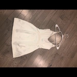 White mini satin dress